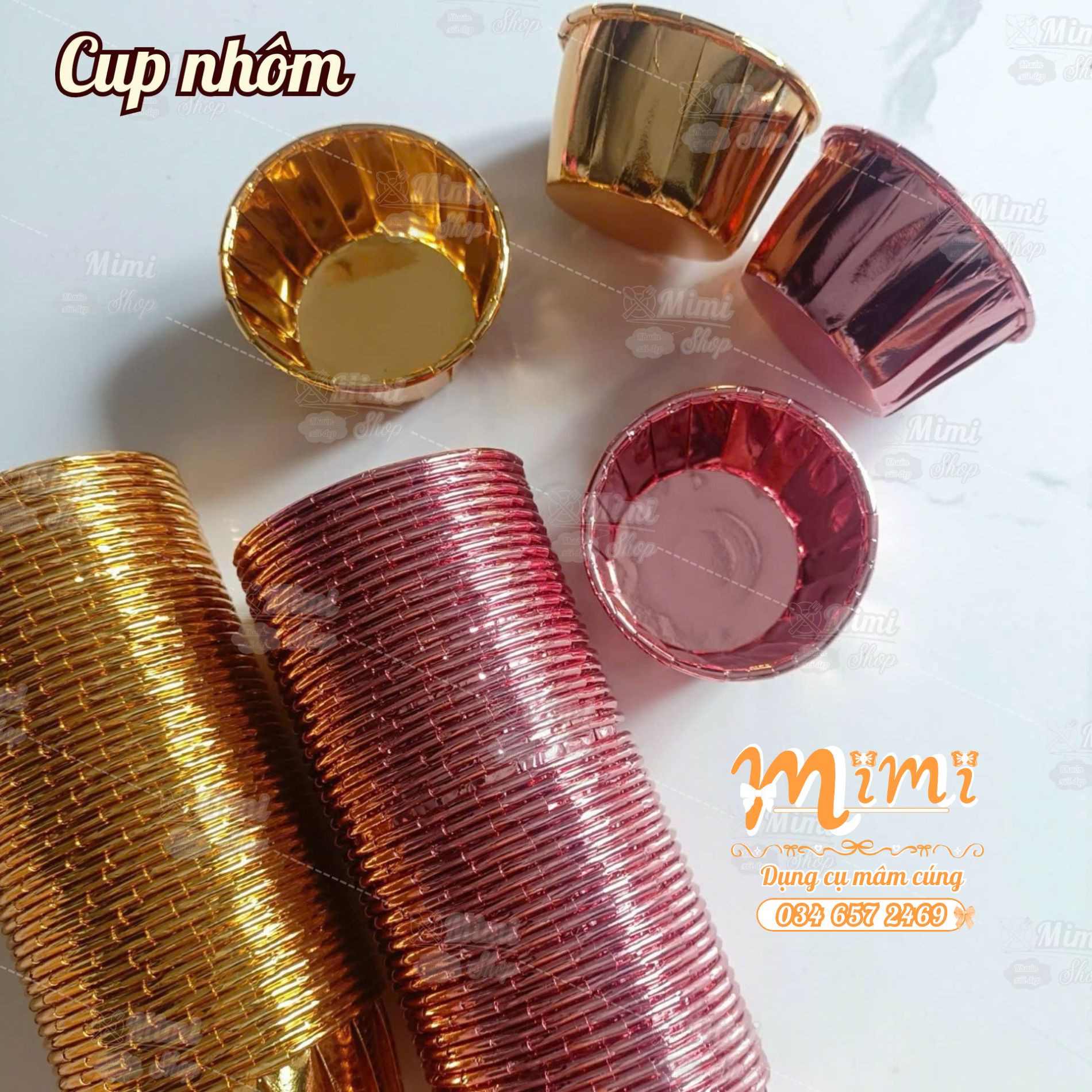 [ Set 50 cup ] Cup nhôm đựng nước, bày bánh cupcake trang trí tiệc sinh nhật, thôi nôi